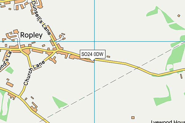 SO24 0DW map - OS VectorMap District (Ordnance Survey)