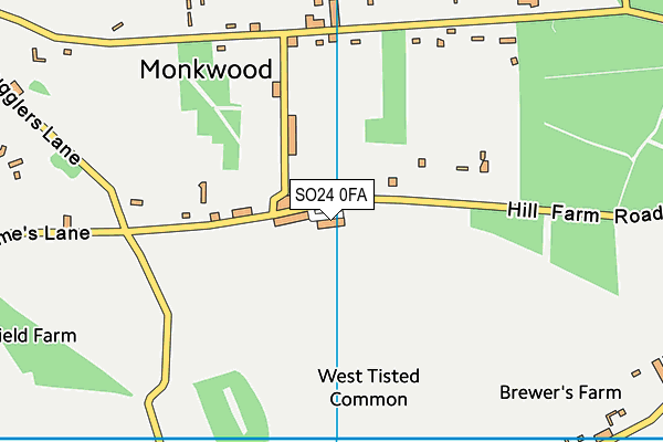 SO24 0FA map - OS VectorMap District (Ordnance Survey)