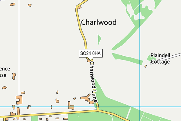 SO24 0HA map - OS VectorMap District (Ordnance Survey)