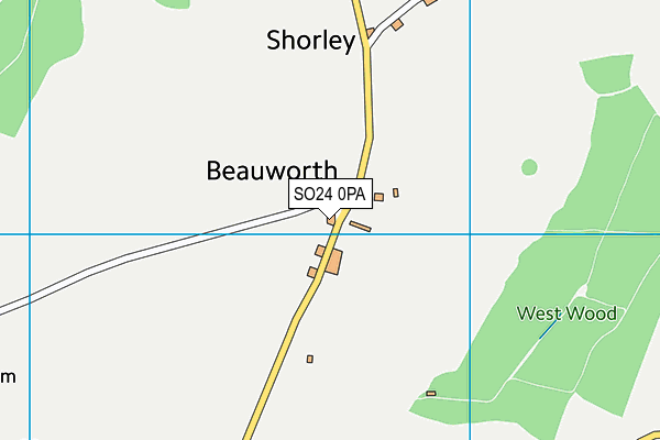 SO24 0PA map - OS VectorMap District (Ordnance Survey)