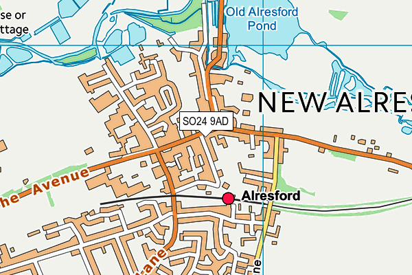 SO24 9AD map - OS VectorMap District (Ordnance Survey)