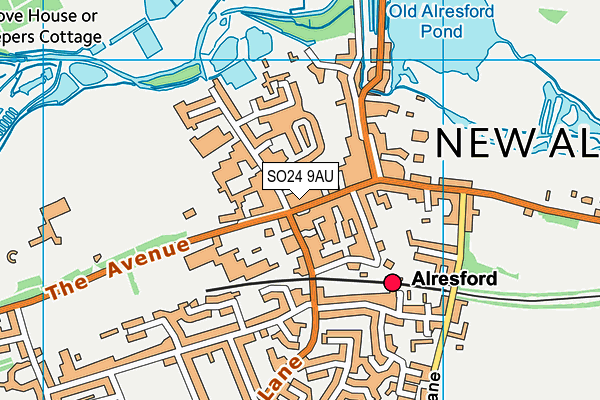 SO24 9AU map - OS VectorMap District (Ordnance Survey)
