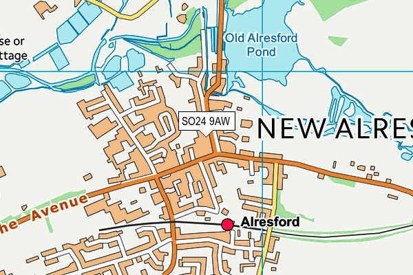 SO24 9AW map - OS VectorMap District (Ordnance Survey)