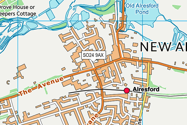 SO24 9AX map - OS VectorMap District (Ordnance Survey)