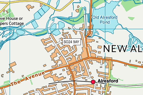 SO24 9AY map - OS VectorMap District (Ordnance Survey)