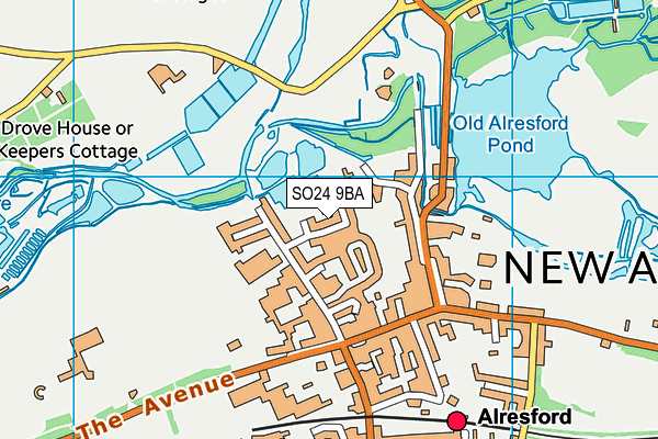 SO24 9BA map - OS VectorMap District (Ordnance Survey)
