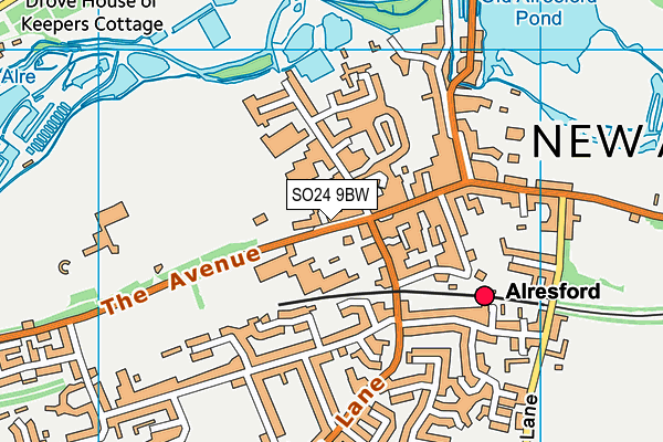 SO24 9BW map - OS VectorMap District (Ordnance Survey)
