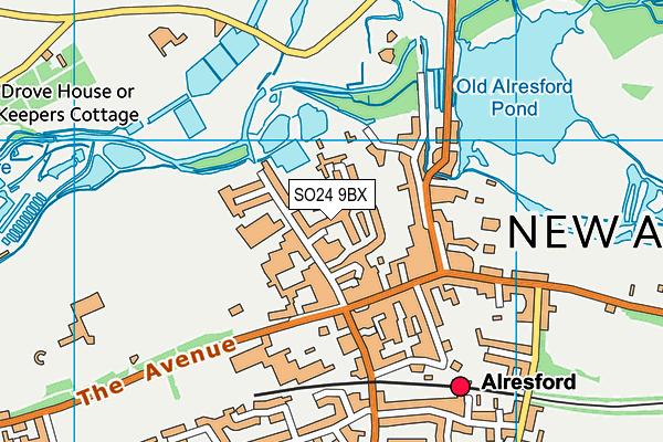 SO24 9BX map - OS VectorMap District (Ordnance Survey)
