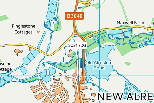 SO24 9DG map - OS VectorMap District (Ordnance Survey)