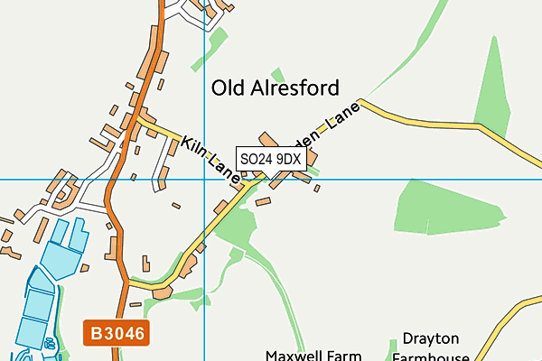 Old Alresford Cricket Club map (SO24 9DX) - OS VectorMap District (Ordnance Survey)