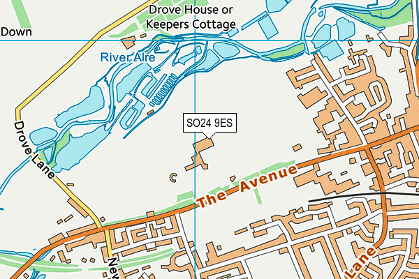 SO24 9ES map - OS VectorMap District (Ordnance Survey)