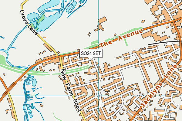 SO24 9ET map - OS VectorMap District (Ordnance Survey)