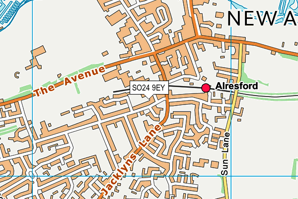 SO24 9EY map - OS VectorMap District (Ordnance Survey)
