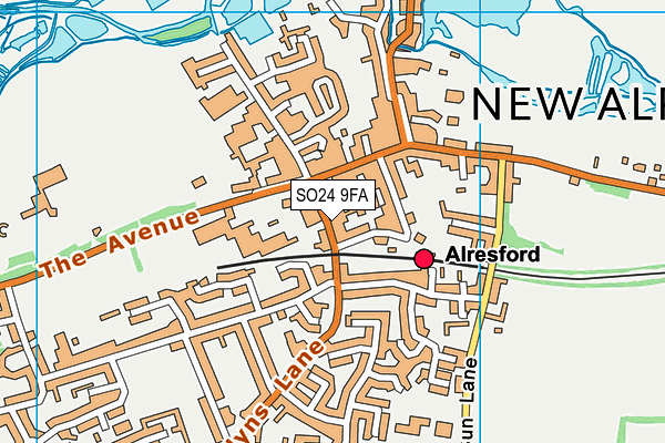 SO24 9FA map - OS VectorMap District (Ordnance Survey)