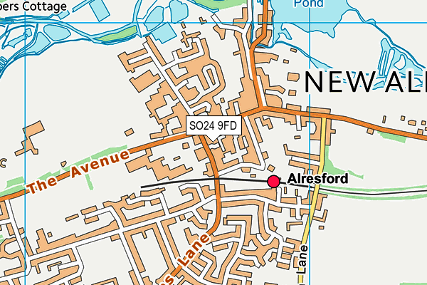 SO24 9FD map - OS VectorMap District (Ordnance Survey)