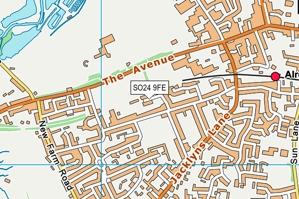 SO24 9FE map - OS VectorMap District (Ordnance Survey)