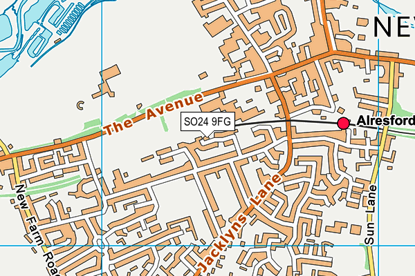 SO24 9FG map - OS VectorMap District (Ordnance Survey)
