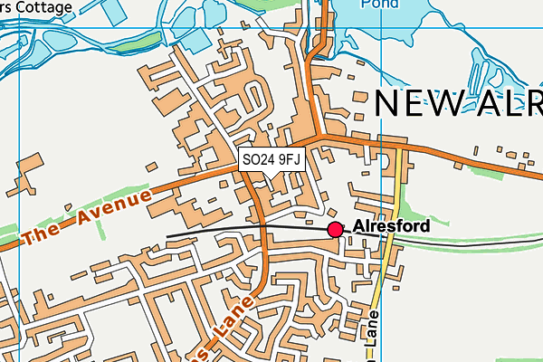 SO24 9FJ map - OS VectorMap District (Ordnance Survey)