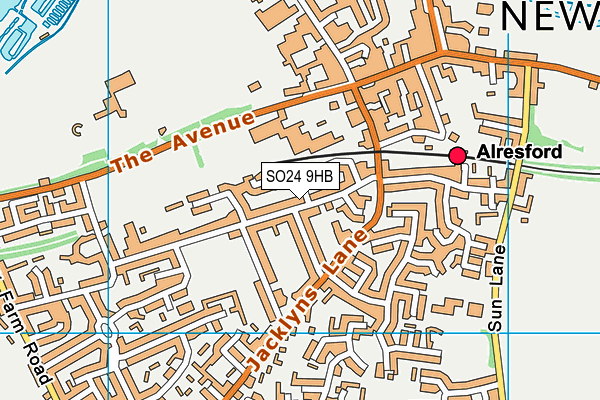 SO24 9HB map - OS VectorMap District (Ordnance Survey)