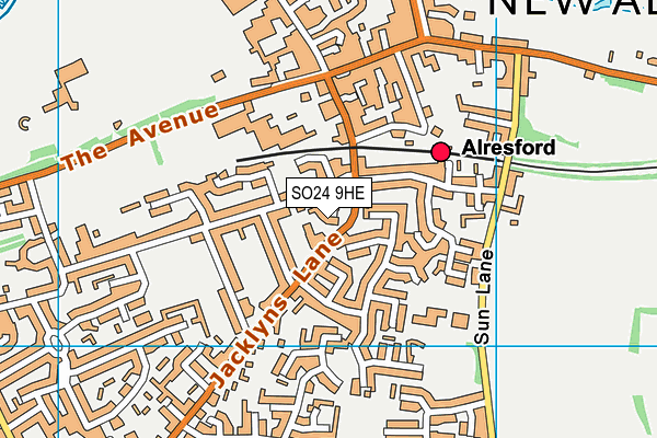 SO24 9HE map - OS VectorMap District (Ordnance Survey)