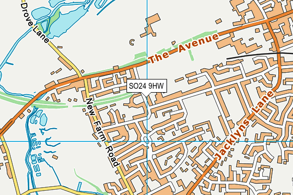 SO24 9HW map - OS VectorMap District (Ordnance Survey)