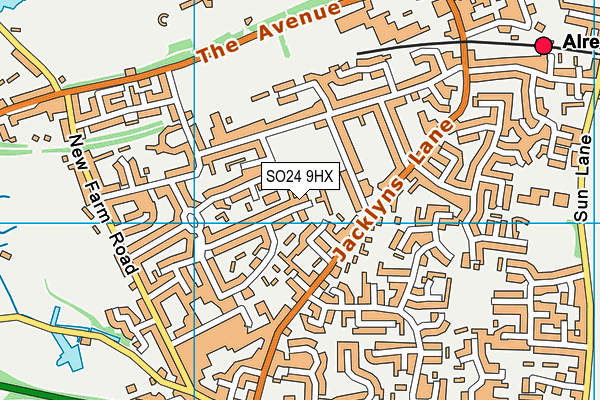 SO24 9HX map - OS VectorMap District (Ordnance Survey)