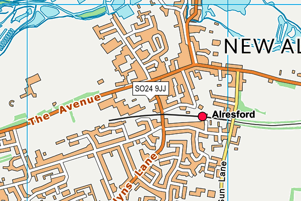 SO24 9JJ map - OS VectorMap District (Ordnance Survey)