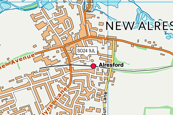 SO24 9JL map - OS VectorMap District (Ordnance Survey)