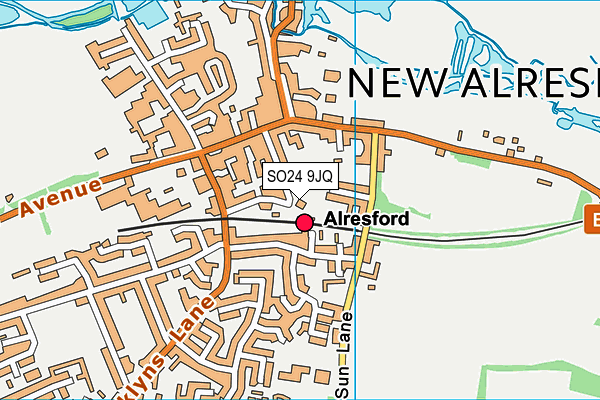 SO24 9JQ map - OS VectorMap District (Ordnance Survey)