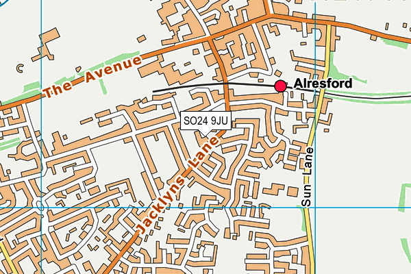 SO24 9JU map - OS VectorMap District (Ordnance Survey)