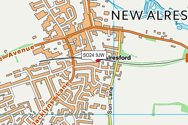 SO24 9JW map - OS VectorMap District (Ordnance Survey)