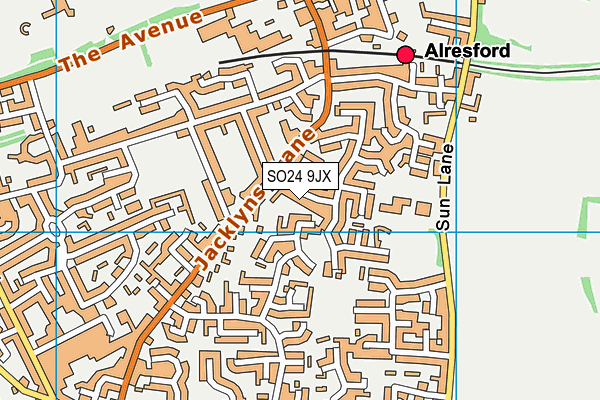 SO24 9JX map - OS VectorMap District (Ordnance Survey)