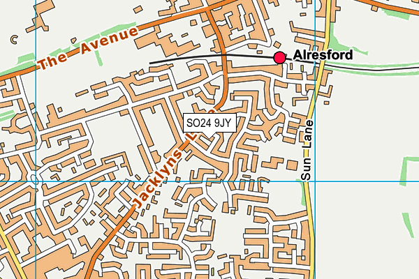 SO24 9JY map - OS VectorMap District (Ordnance Survey)