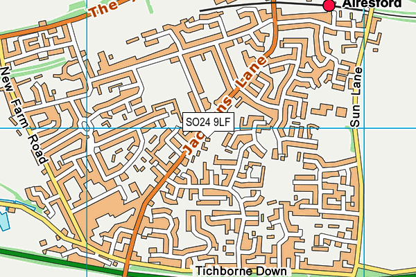SO24 9LF map - OS VectorMap District (Ordnance Survey)