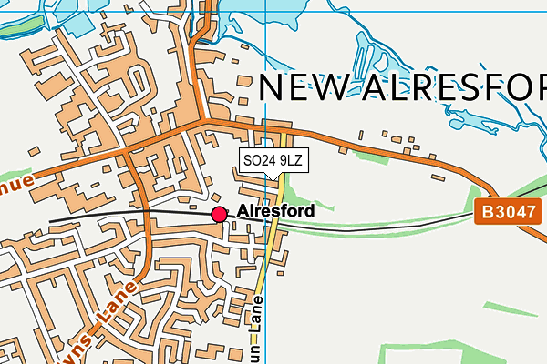 SO24 9LZ map - OS VectorMap District (Ordnance Survey)