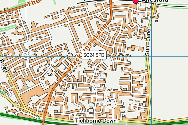 SO24 9PD map - OS VectorMap District (Ordnance Survey)