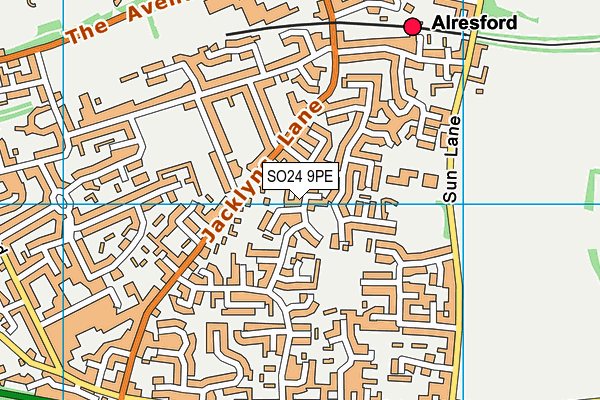 SO24 9PE map - OS VectorMap District (Ordnance Survey)