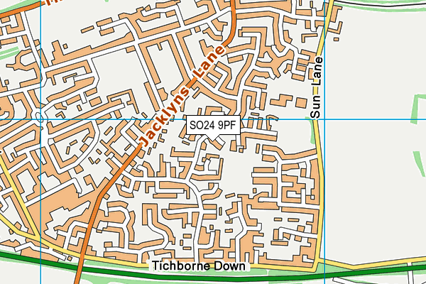 SO24 9PF map - OS VectorMap District (Ordnance Survey)