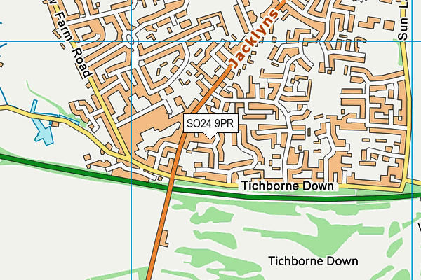 SO24 9PR map - OS VectorMap District (Ordnance Survey)