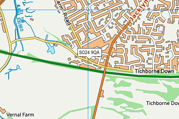 SO24 9QA map - OS VectorMap District (Ordnance Survey)
