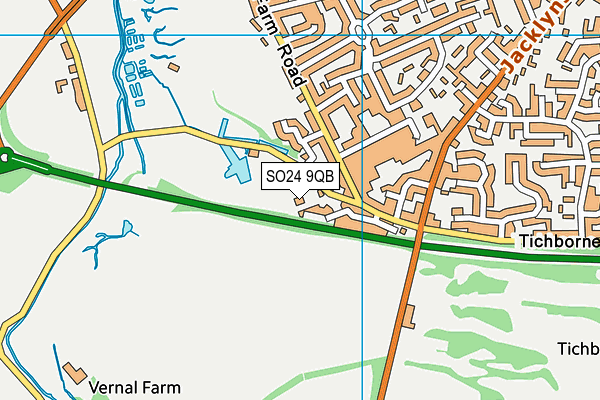 SO24 9QB map - OS VectorMap District (Ordnance Survey)