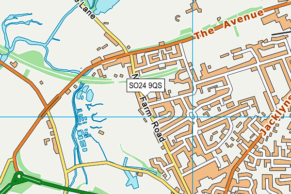SO24 9QS map - OS VectorMap District (Ordnance Survey)