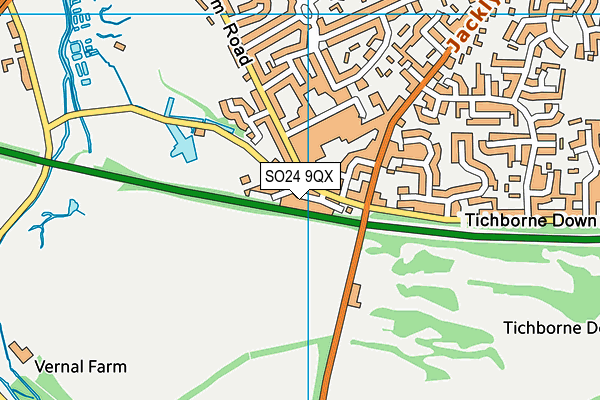 SO24 9QX map - OS VectorMap District (Ordnance Survey)