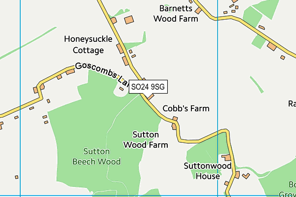 SO24 9SG map - OS VectorMap District (Ordnance Survey)