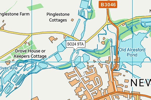 SO24 9TA map - OS VectorMap District (Ordnance Survey)