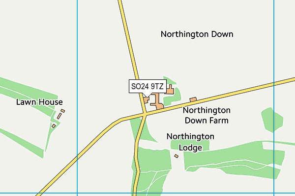 SO24 9TZ map - OS VectorMap District (Ordnance Survey)