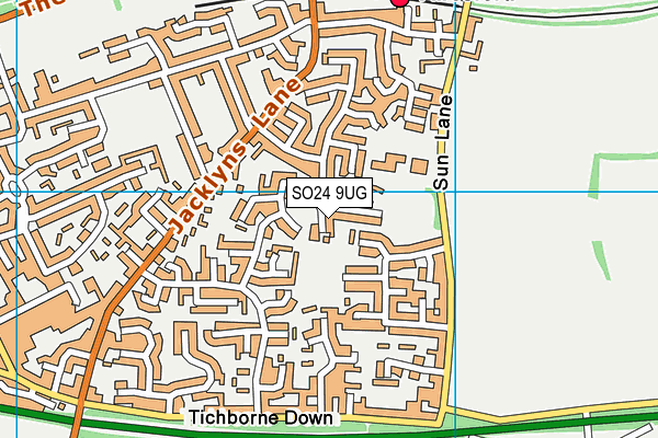 SO24 9UG map - OS VectorMap District (Ordnance Survey)