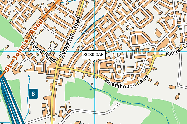 SO30 0AE map - OS VectorMap District (Ordnance Survey)