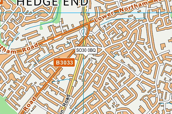 SO30 0BQ map - OS VectorMap District (Ordnance Survey)