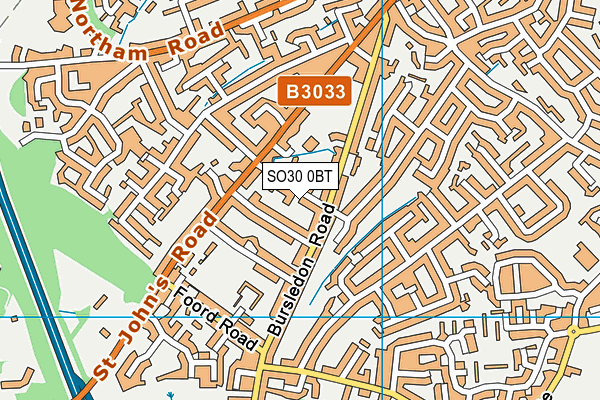 SO30 0BT map - OS VectorMap District (Ordnance Survey)